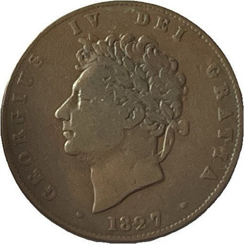 1827 george half penny - iv,
