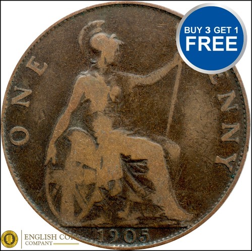 1902 1910 edward vii penny - 1902, to