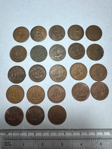 Vintage british half penny - half,