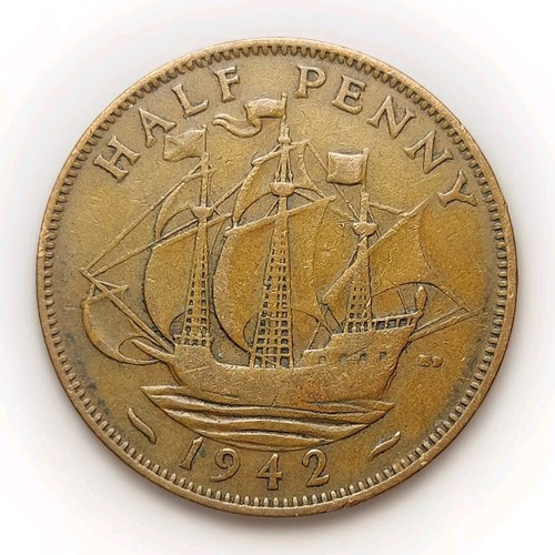 Great britain half penny 1942 - great,