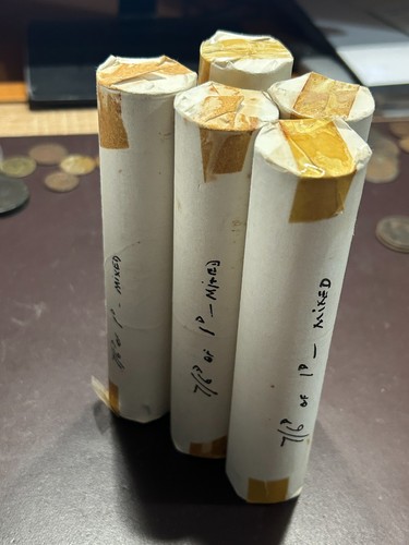 Penny coins roll - penny, 1d
