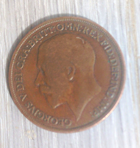 British 1916 one penny - 1916, coin