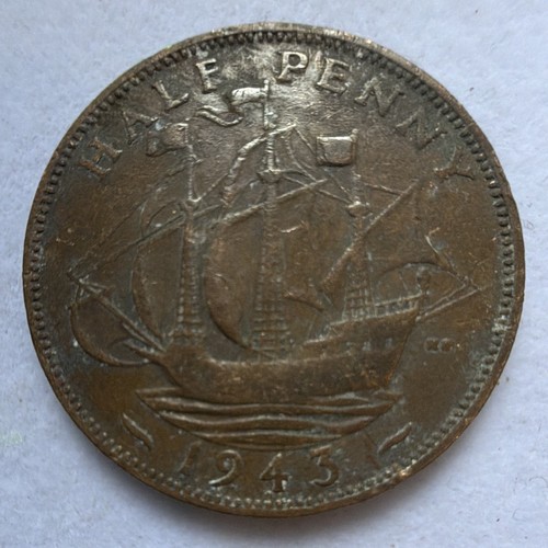 1943 british penny - british,