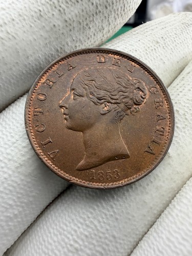 1853 victoria halfpenny italic - 1853,