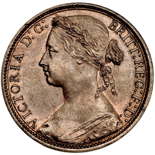 Victoria penny 1876h - penny.,
