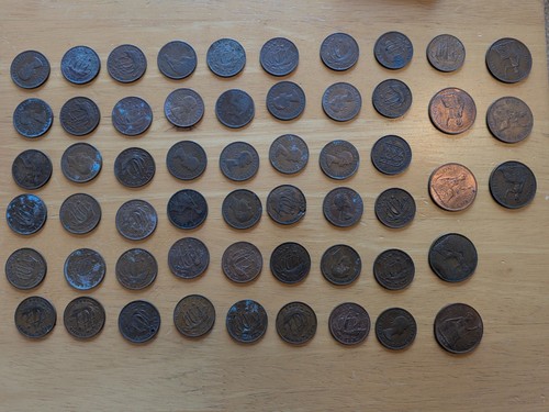 British pre decimal pennies - british,