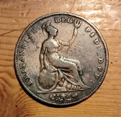 1844 penny victoria british - penny,