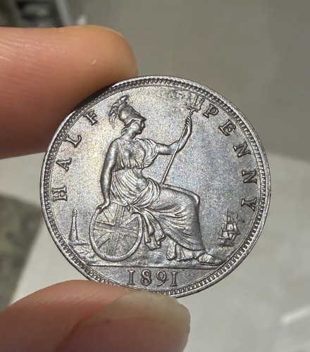 1891 half penny - 1891, ef/gef