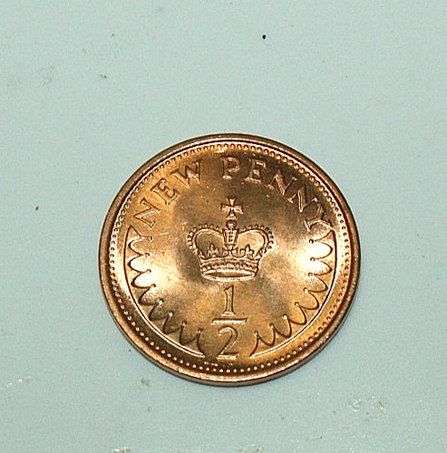 1979 unc half penny pence - half,