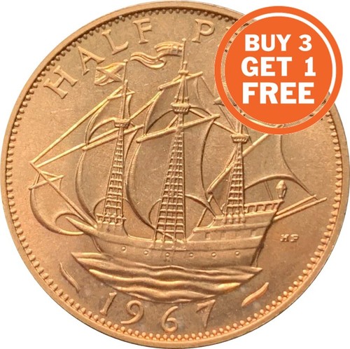 Half penny elizabeth coin - half,