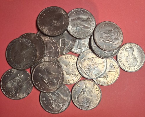 1967 old one penny coin - coin,