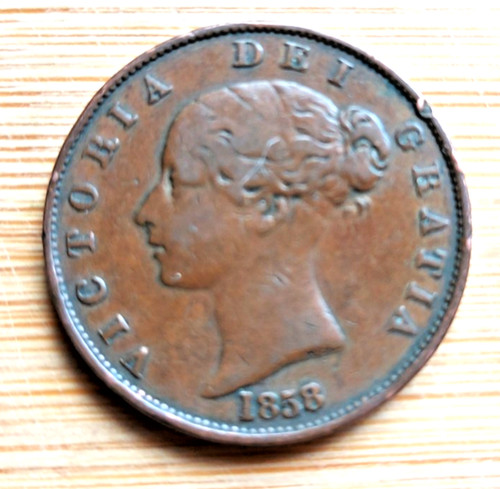 1858 queen victoria half - queen, penny
