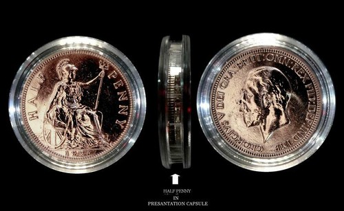 1926 half penny polished - penny., in