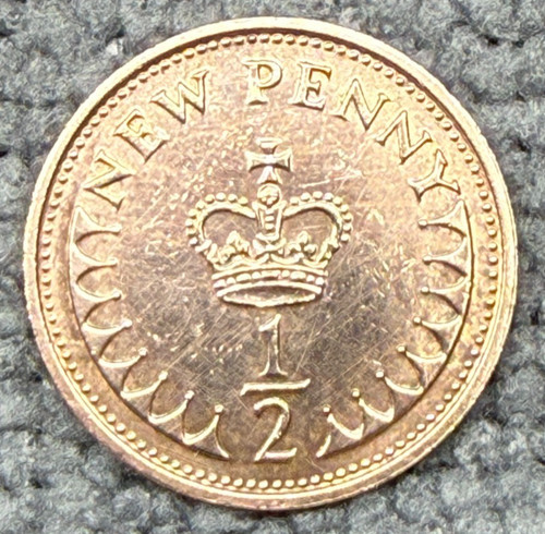 1974 half penny - coin, 1/2